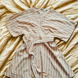 Altar'd State Blush Pink and White Striped Mini Dress